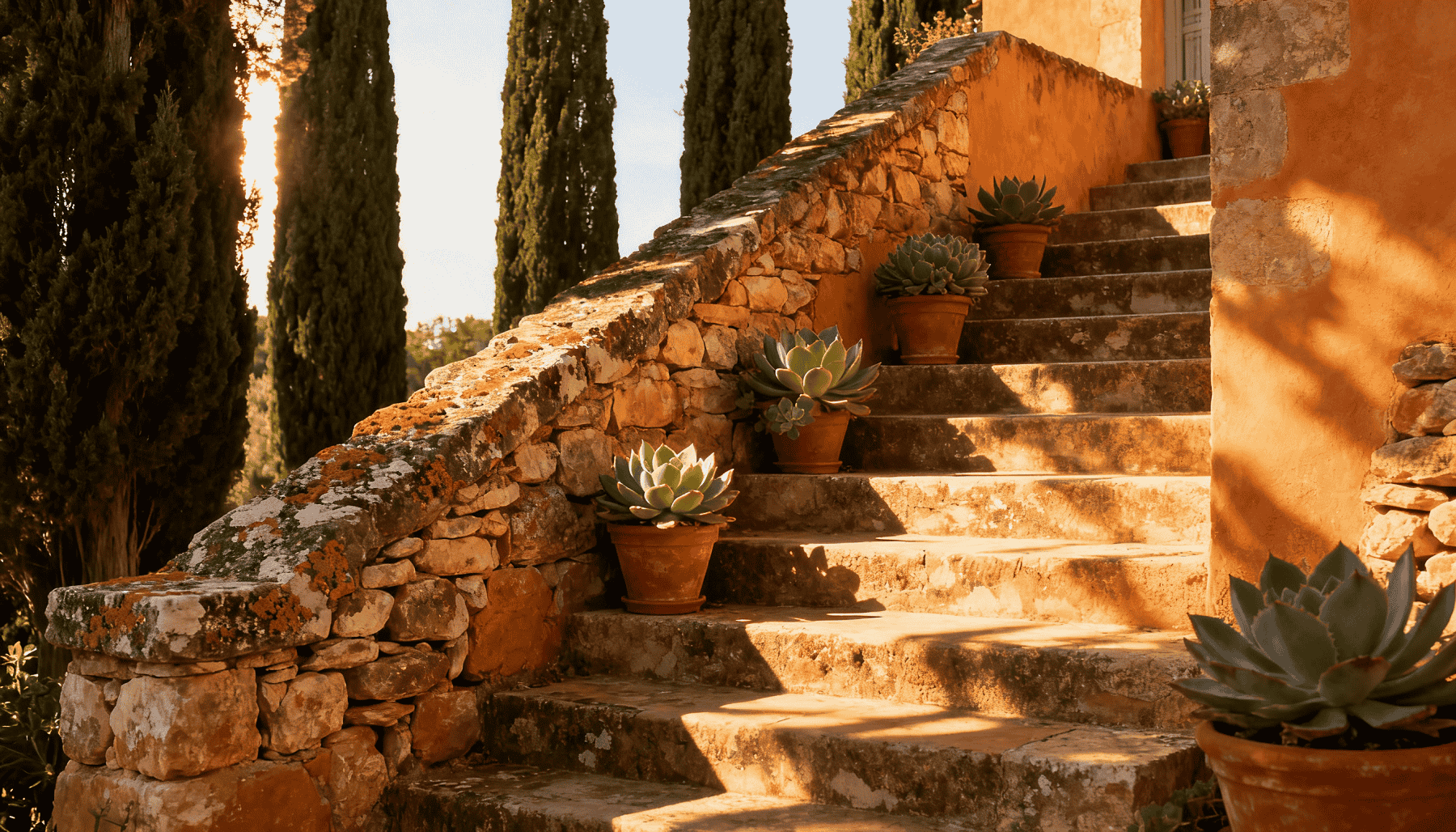 Escalier en pierre au Lavandou Escalier en pierre au Lavandou
